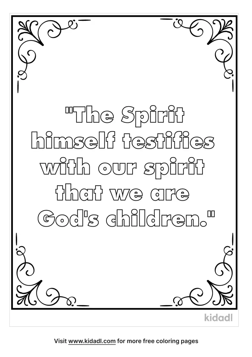 Romans 8:16 Coloring Page