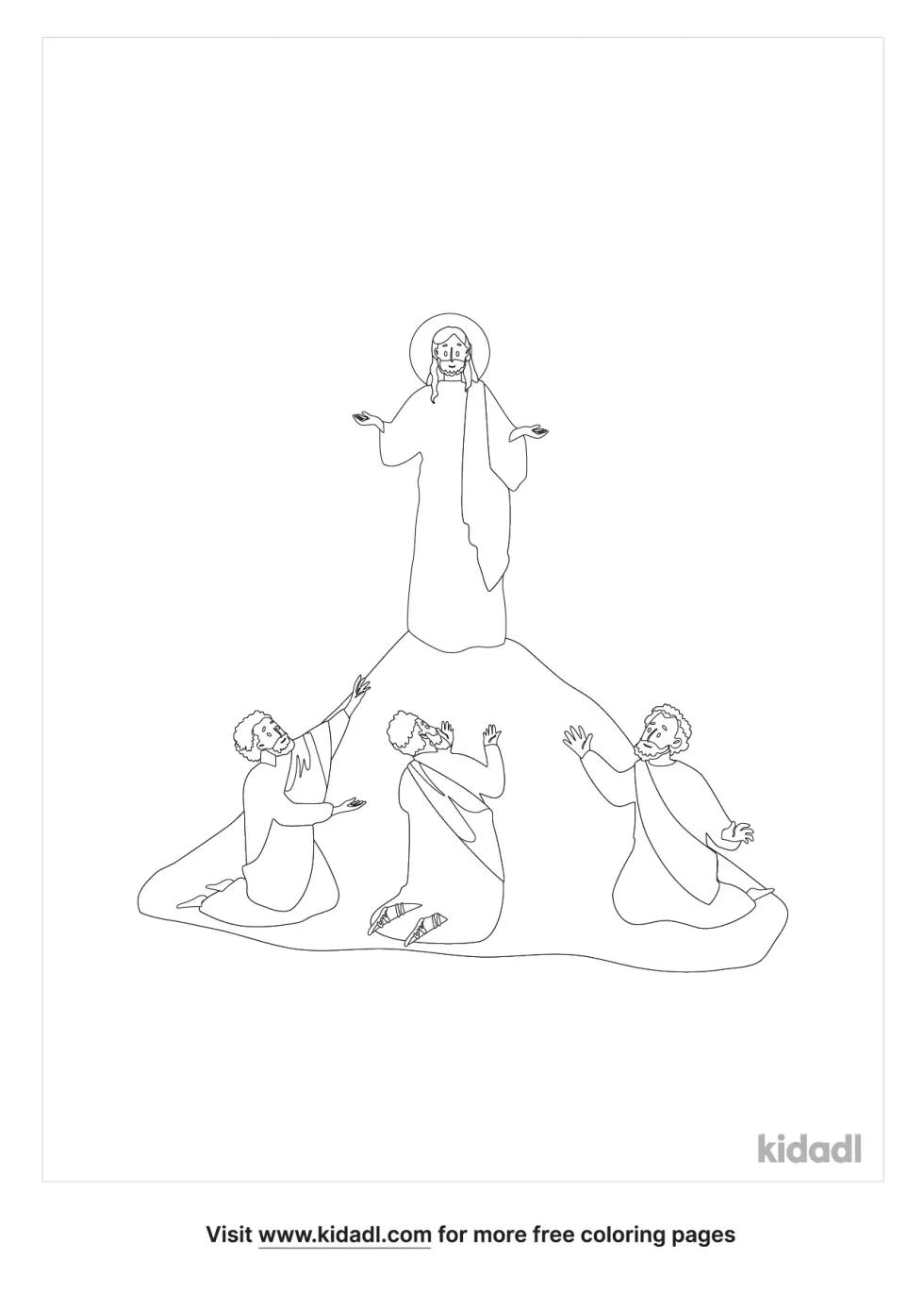 Apostles Praying And Laying On Of Hands Coloring Page