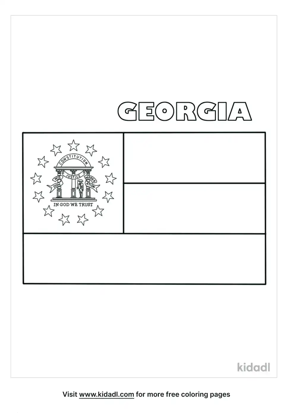 Georgia State Flag Coloring Page
