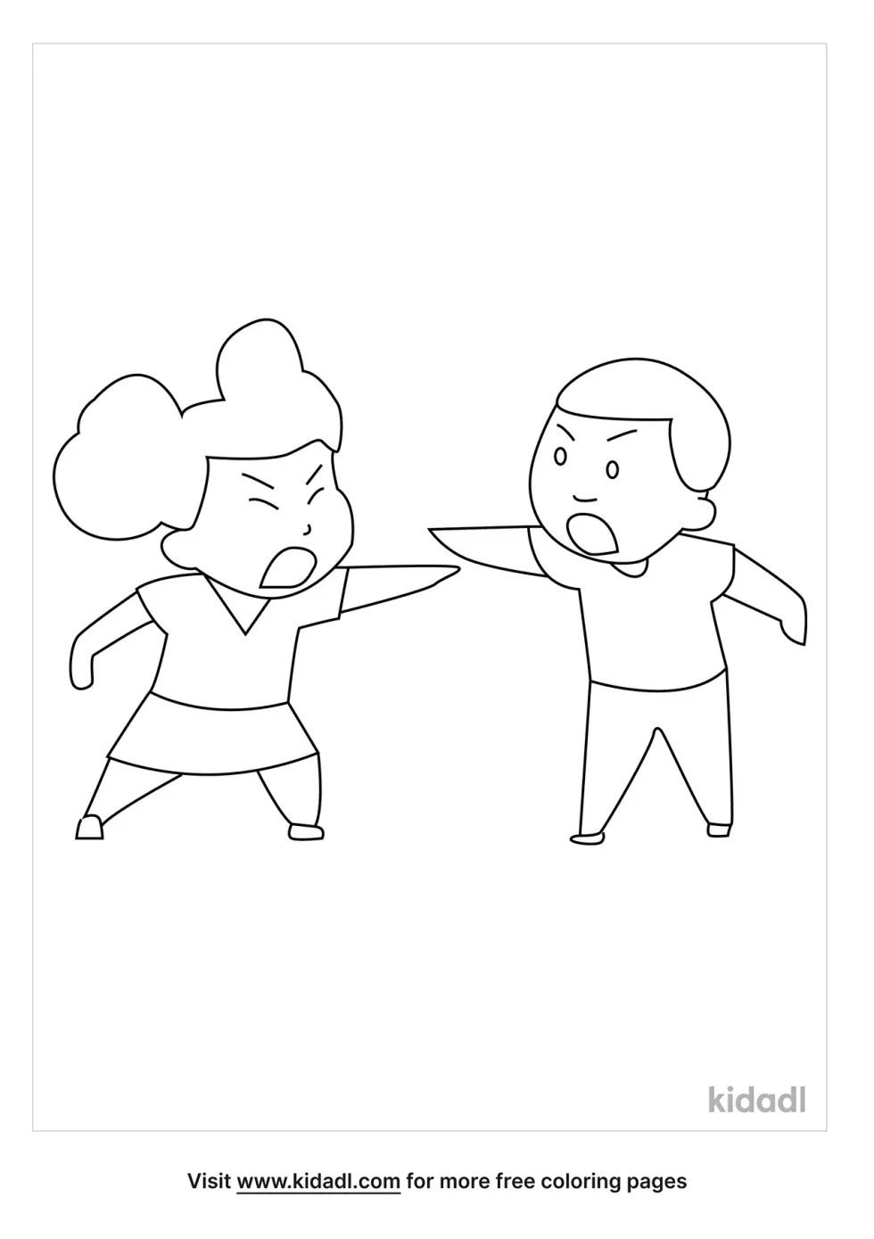 When Friends Fight Coloring Page