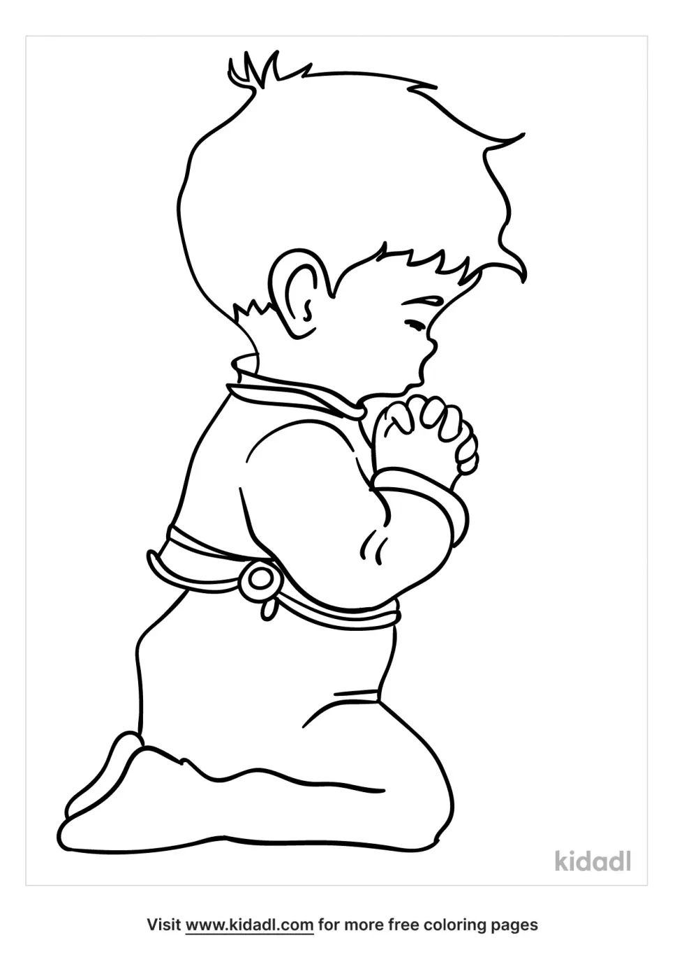 Boy Praying Coloring Page | Kidadl