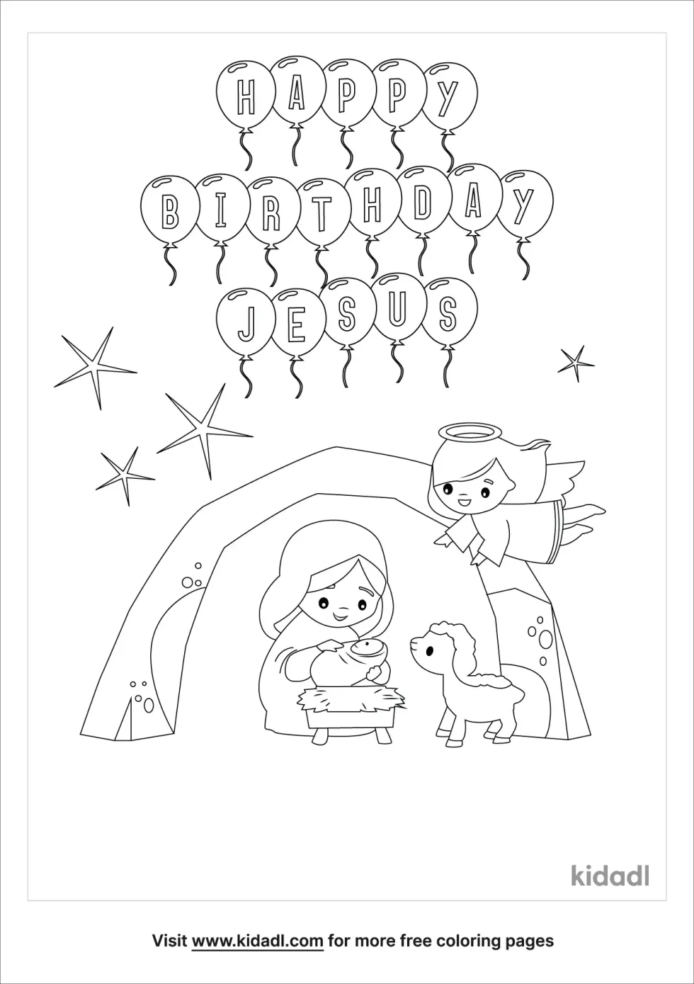 Jesus Birthday Party Coloring Page