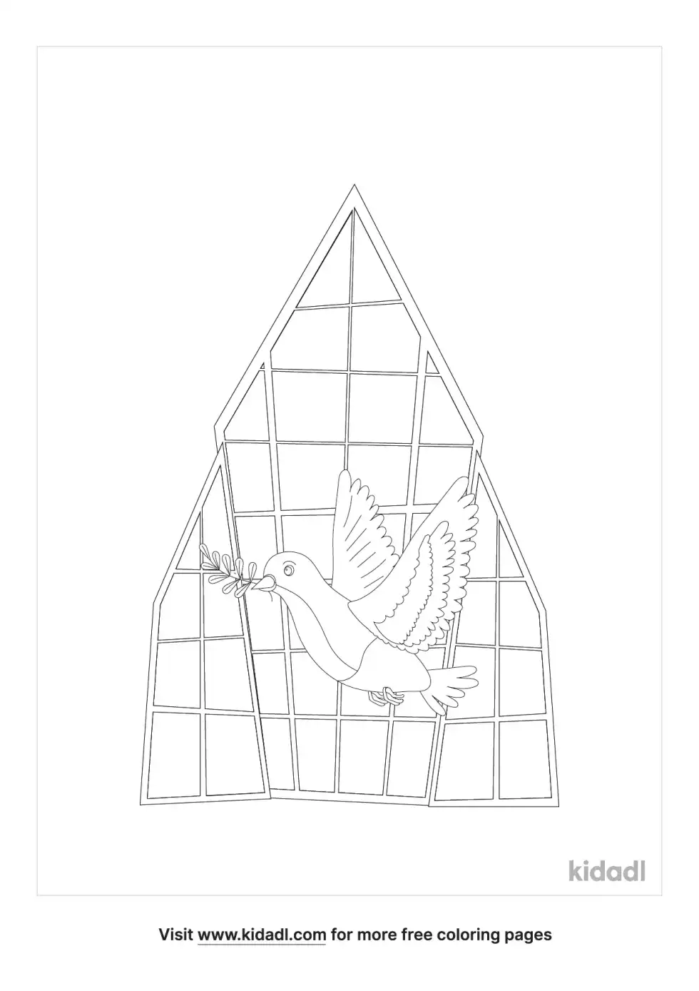 Dove Stained Glass Coloring Page