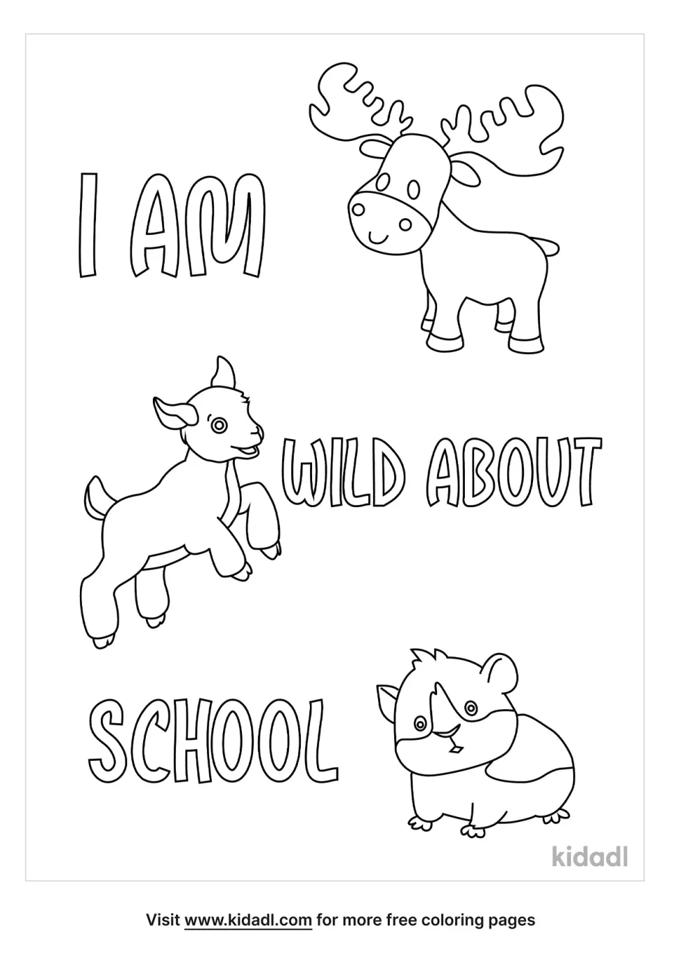 Wild About School Coloring Page