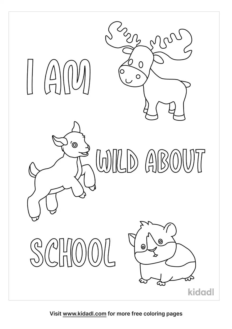 Wild About School Coloring Page