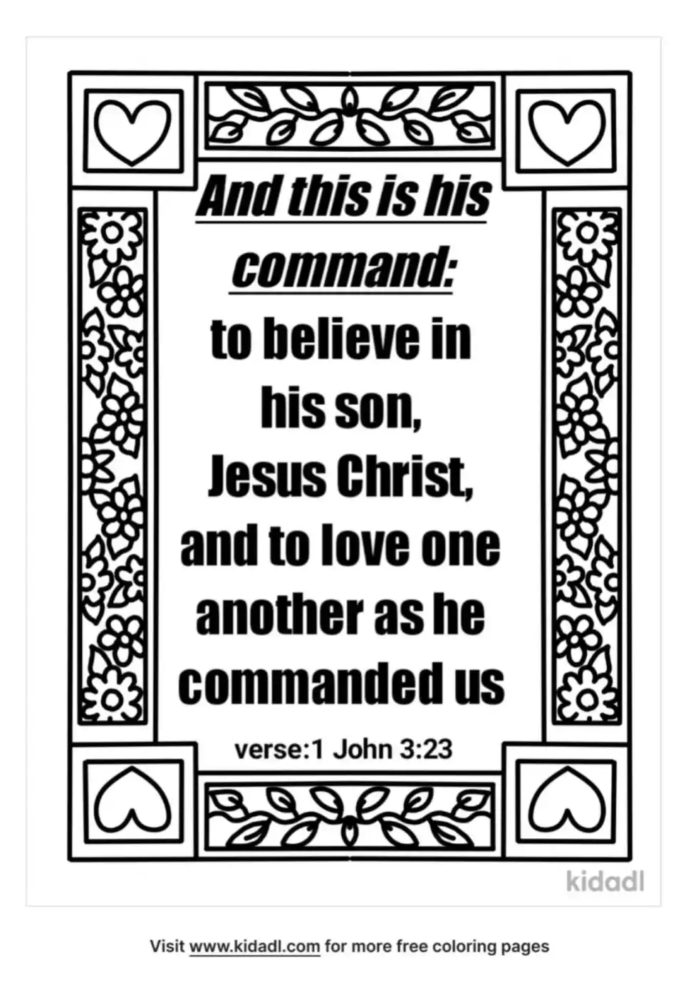 Verse 1 John 323 Coloring Page