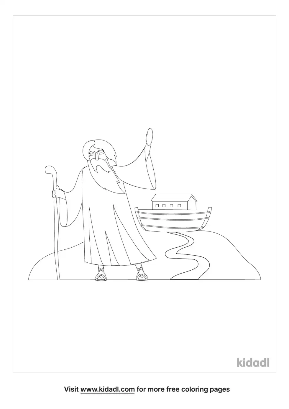 Noah After Flood Worshiping God Coloring Page