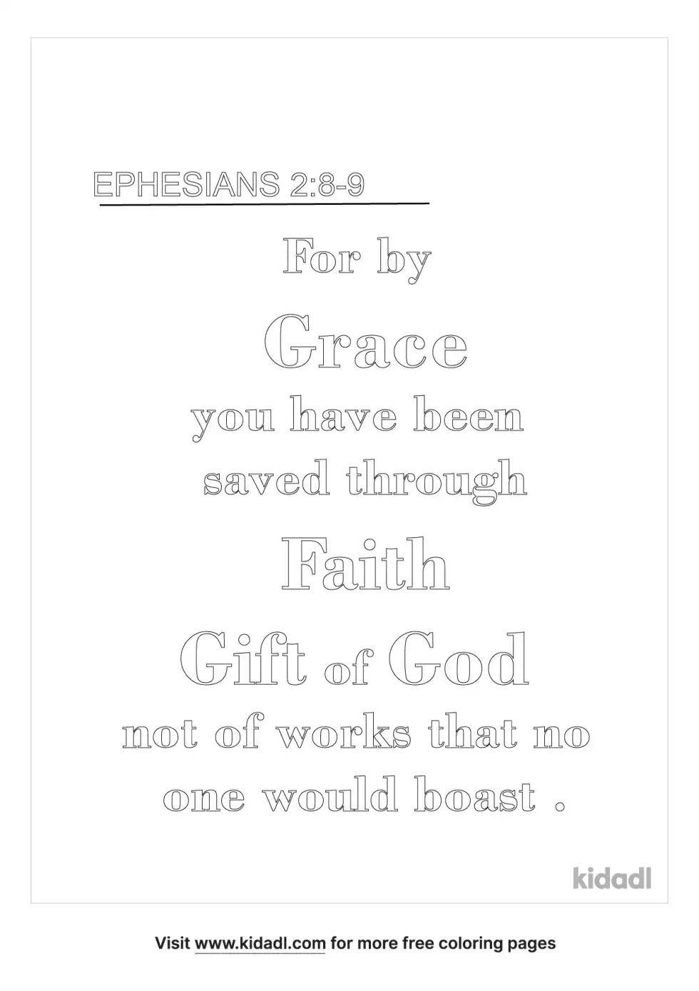 Ephesians 2:8-9 Coloring Page