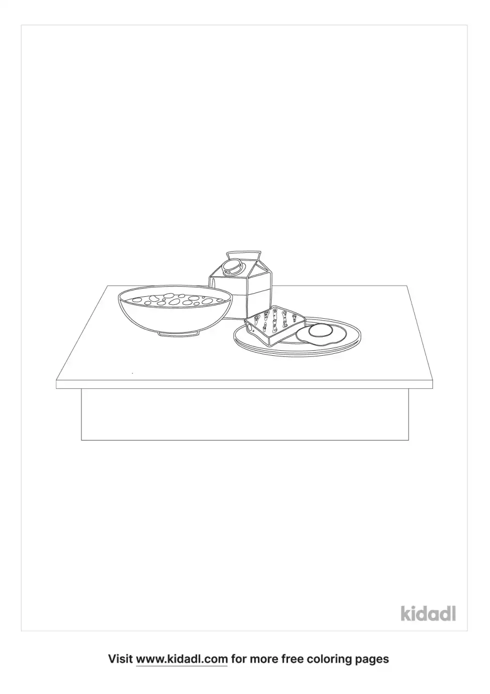 Breakfast Table Coloring Page