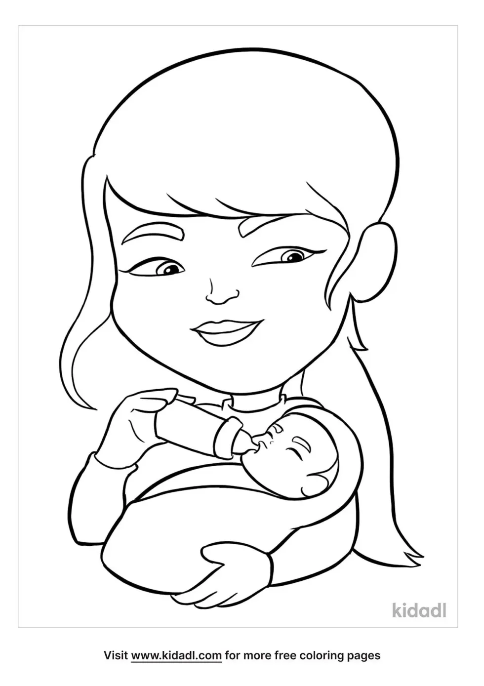 Feeding Baby Coloring Page