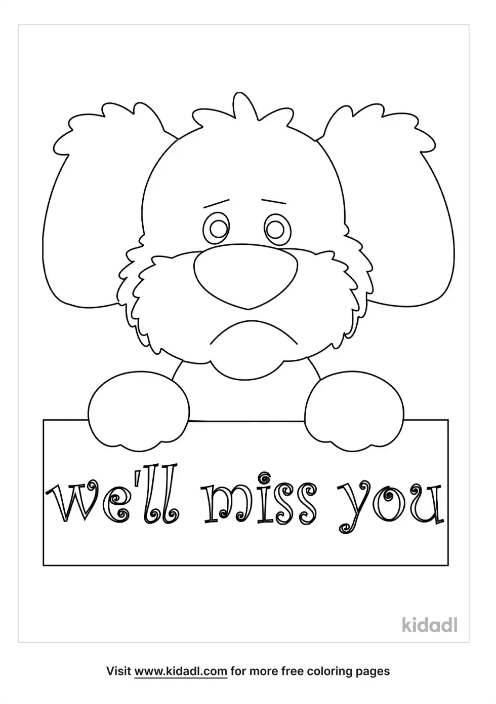 We'll Miss You Coloring Page