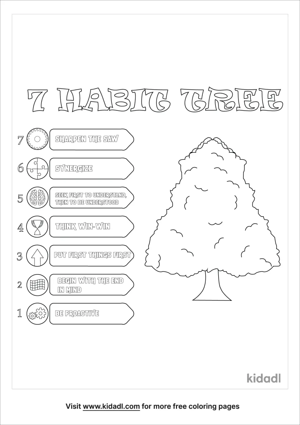 Seven Habits Tree Coloring Page
