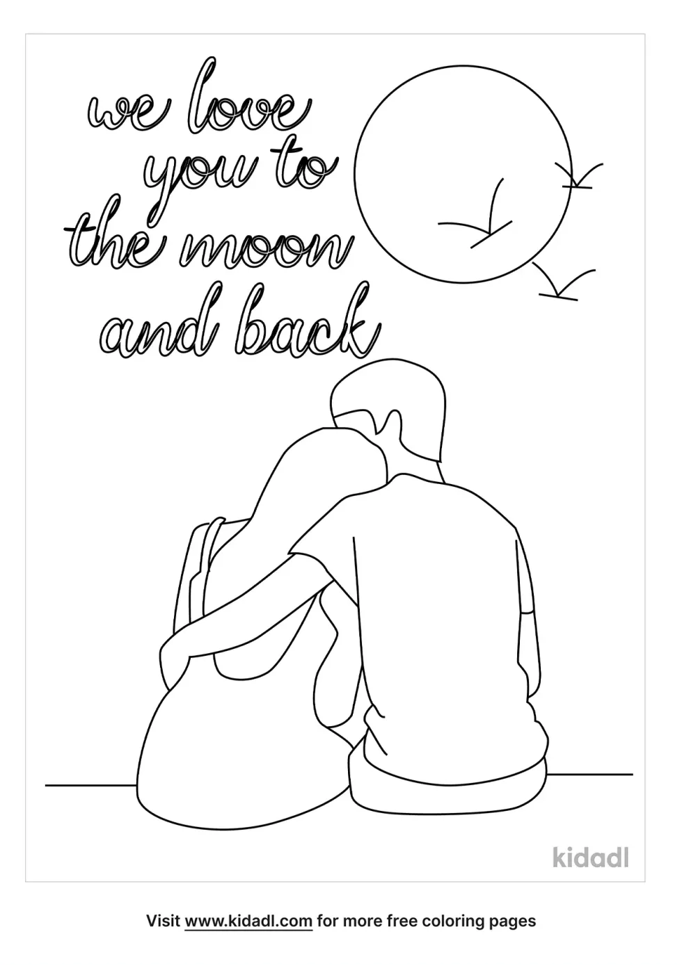 We Love You To The Moon And Back Coloring Page
