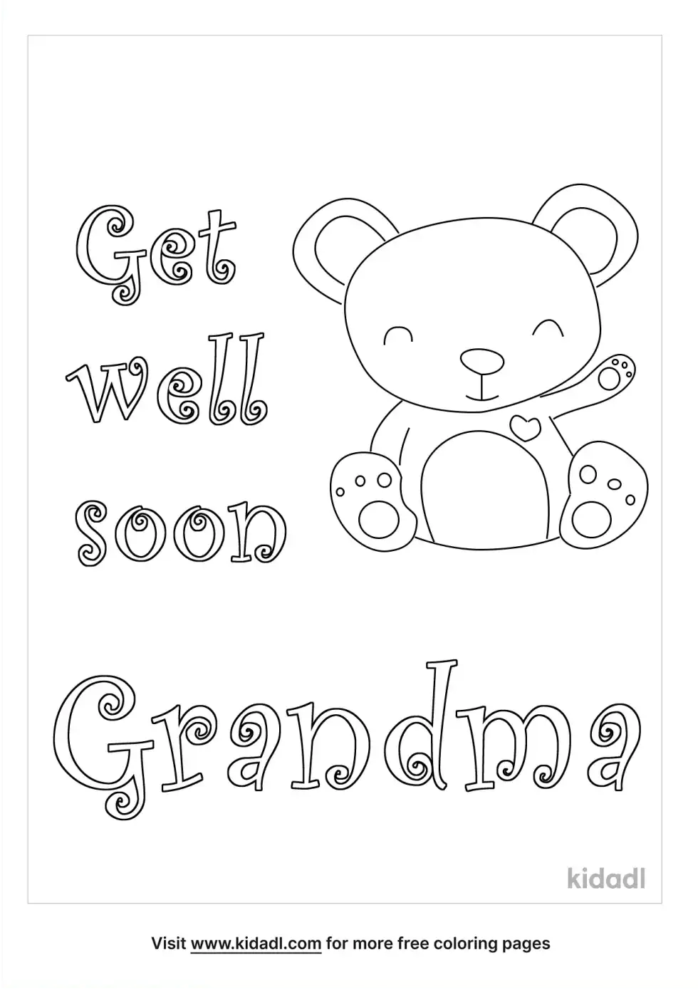Get Well Soon Grandma Coloring Page