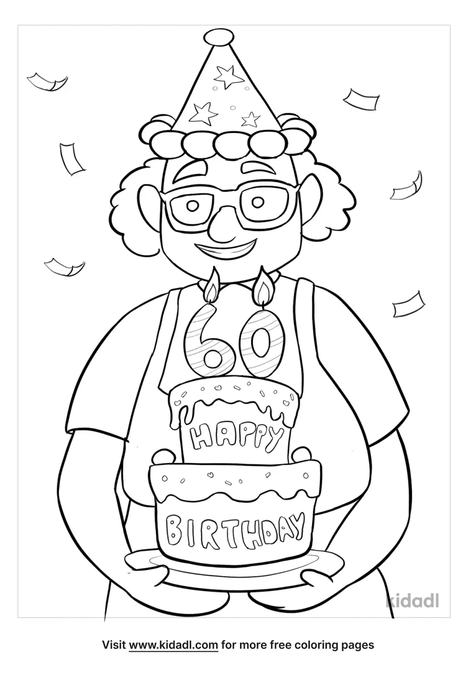 60th Birthday Coloring Page