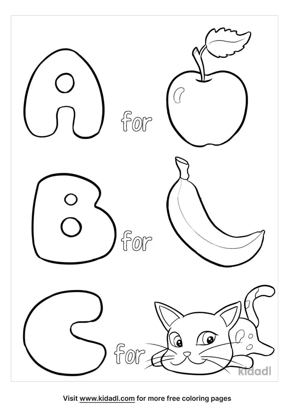 Alphabet Words Coloring Page