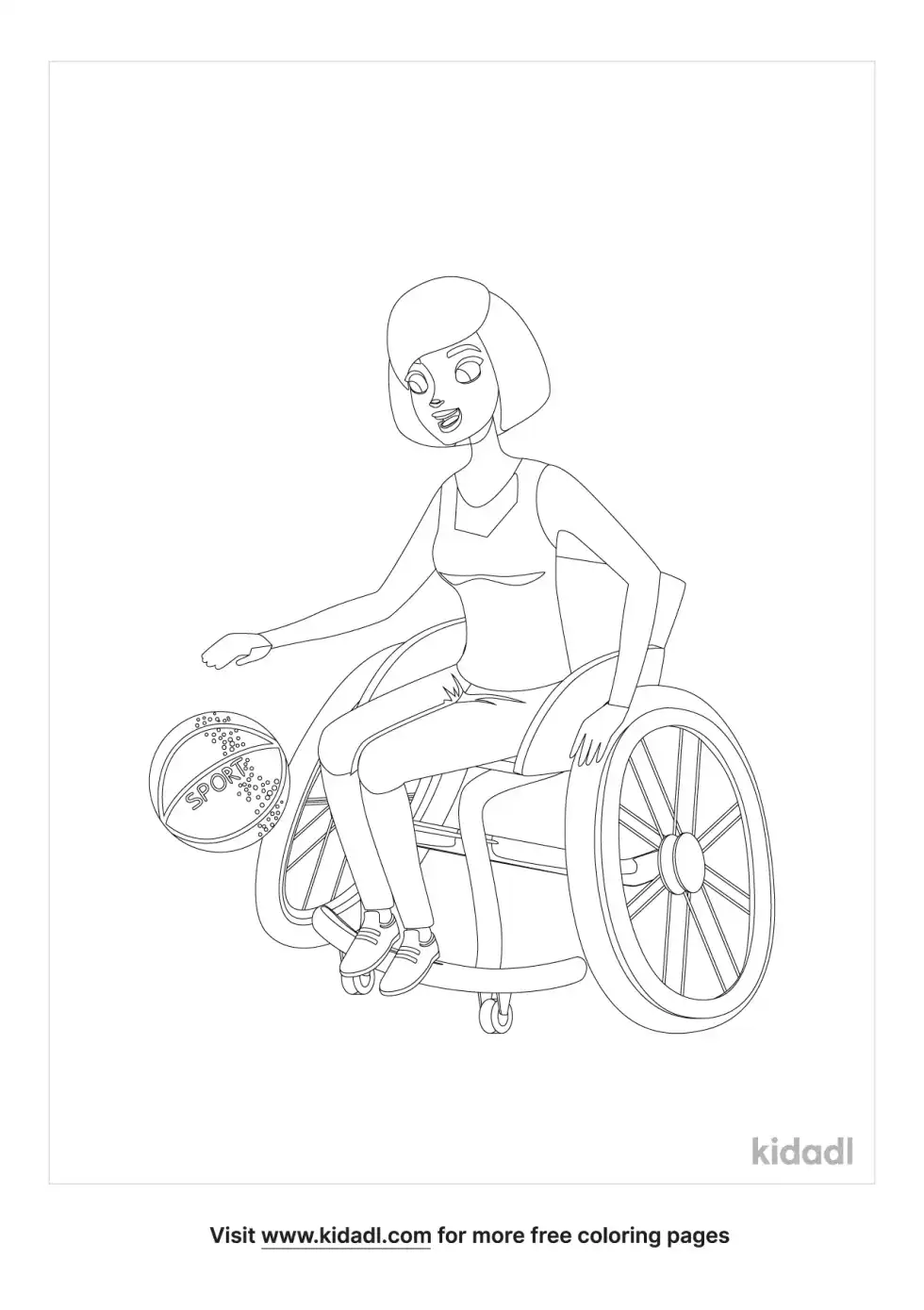 Child In Wheelchair Playing Together On Playground Coloring Page