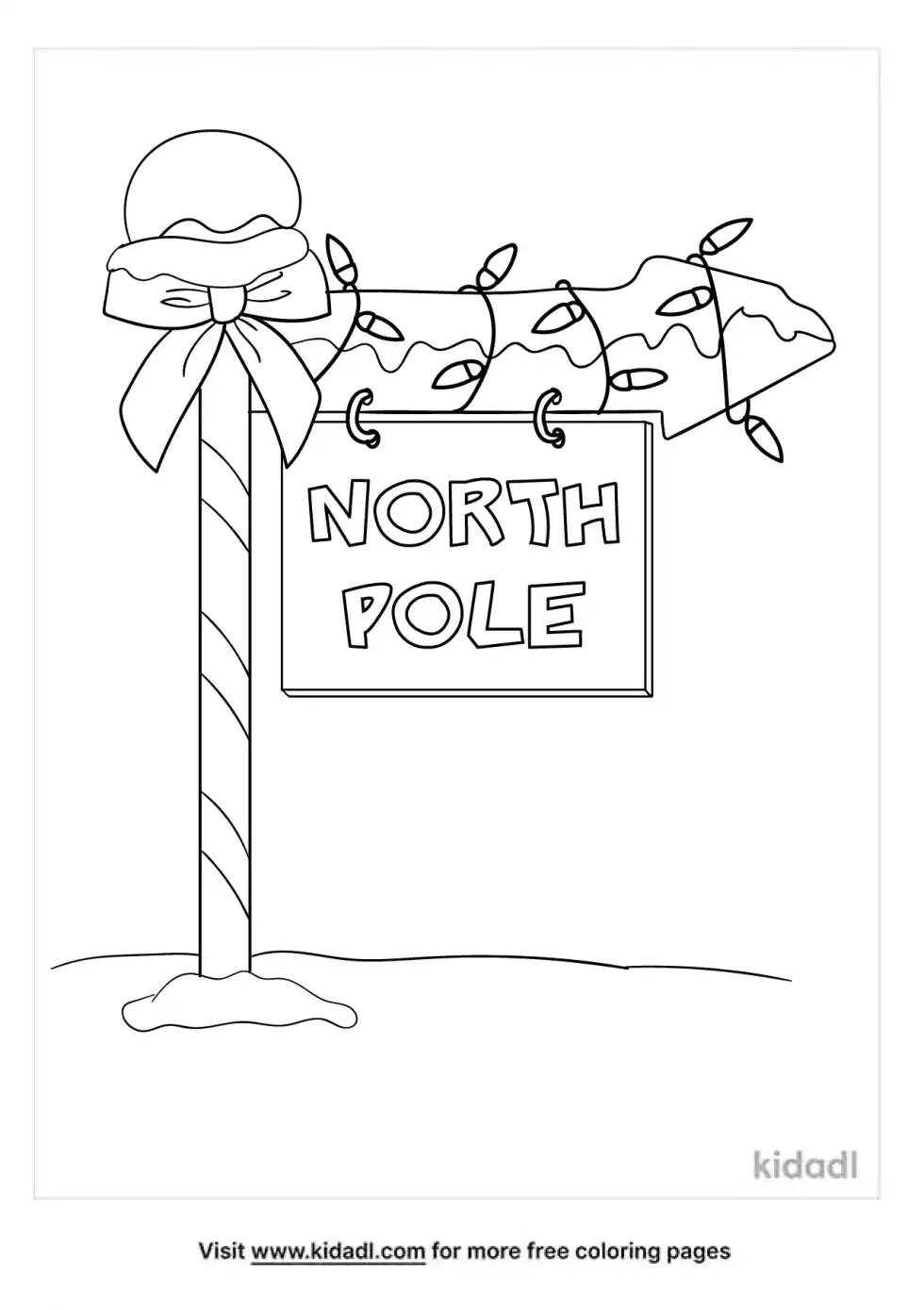 North Pole Sign Coloring Page