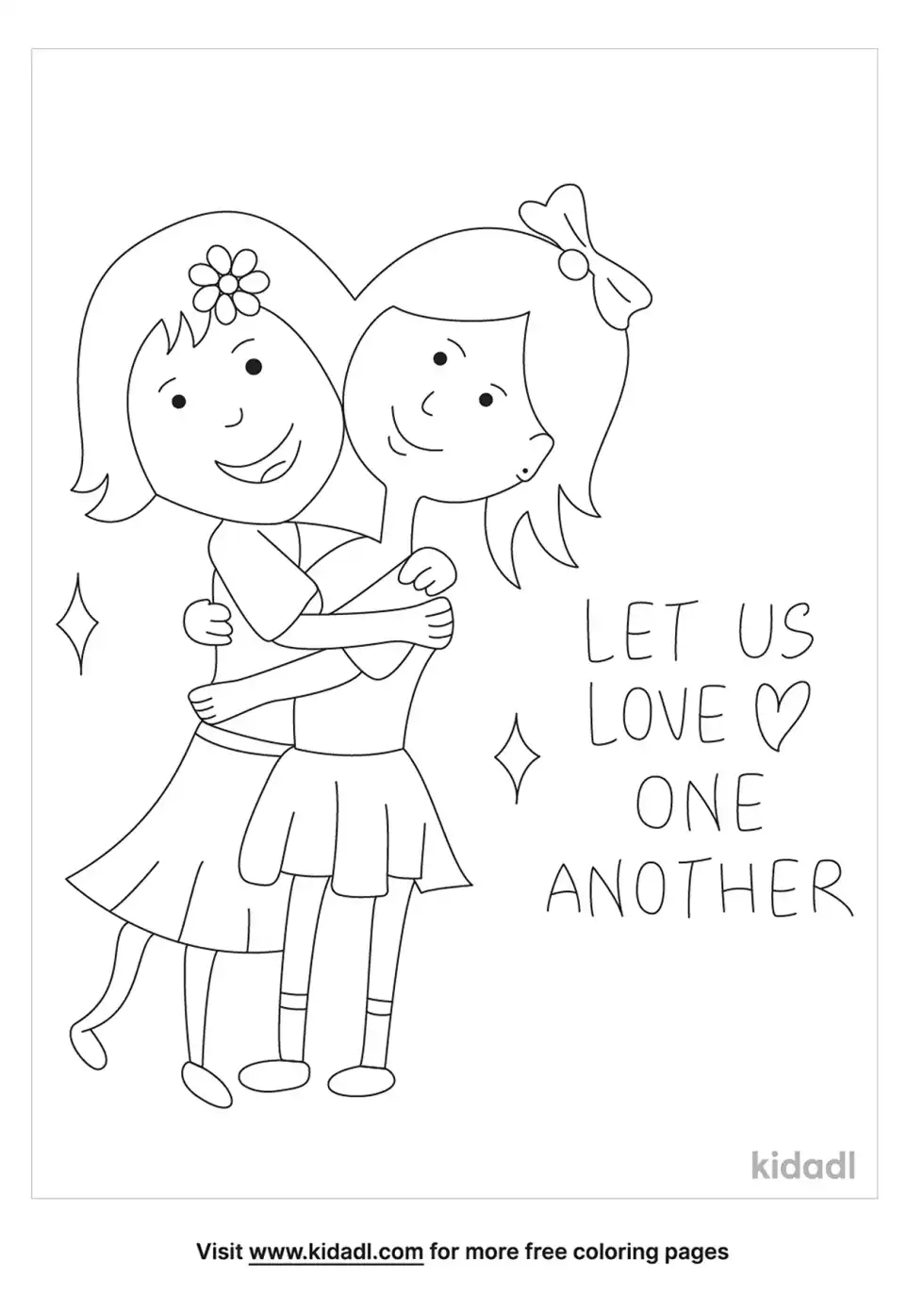 Let Us Love One Another Coloring Page