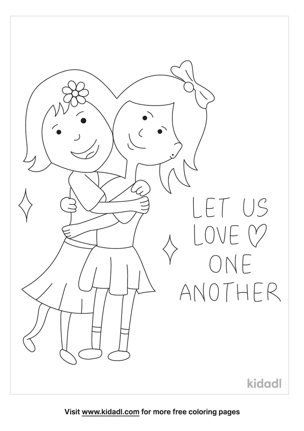 Let Us Love One Another Coloring Page