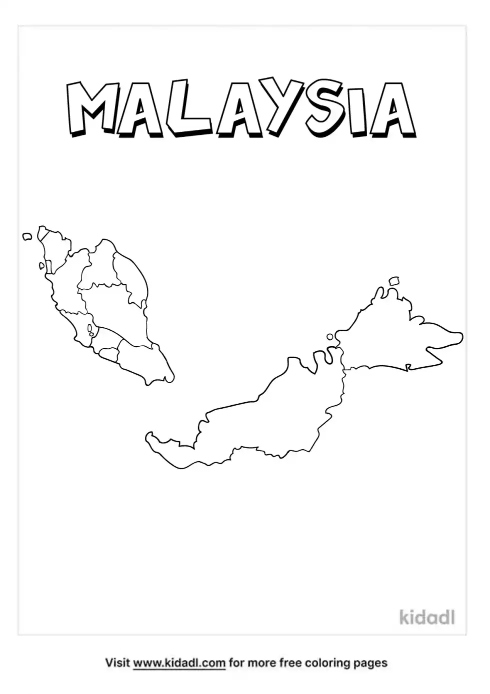 Malaysia Map Coloring Page