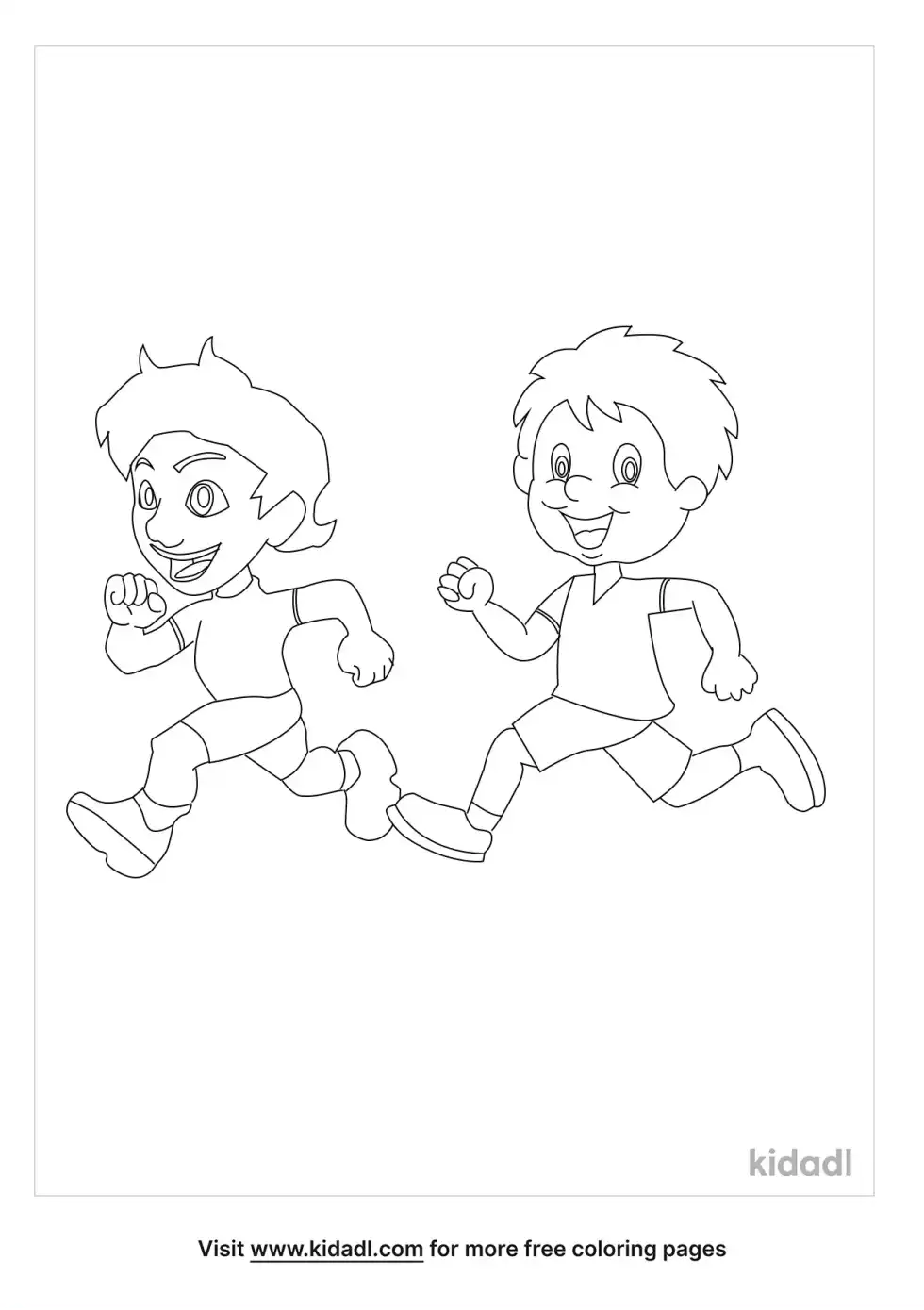 Boys Racing Coloring Page