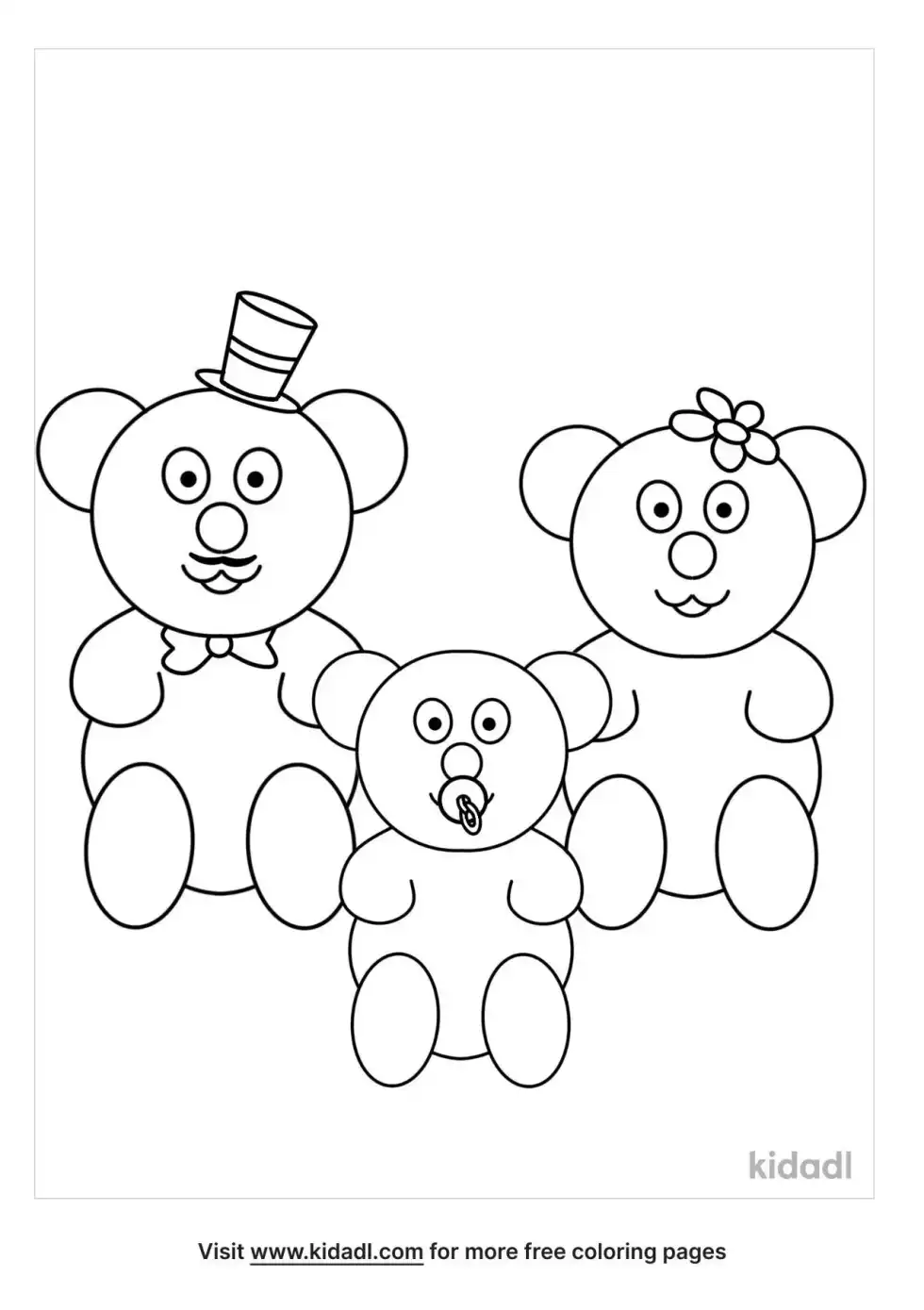 Gummy Bear Family Coloring Page