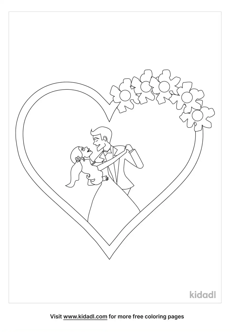 Wedding Heart Coloring Page