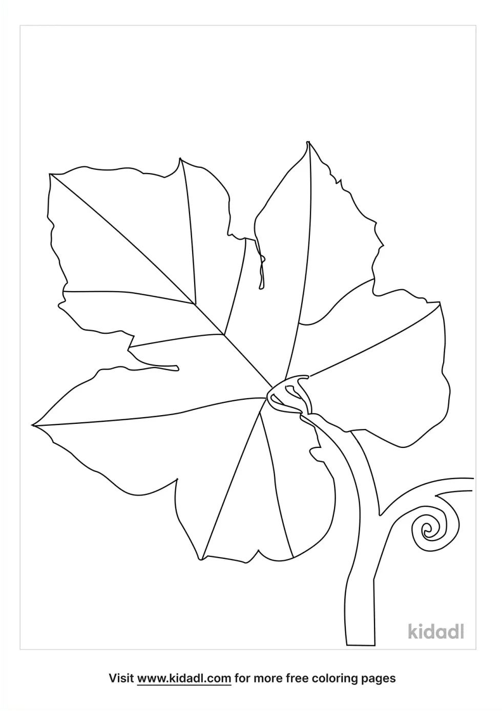 Pumpkin Leaves Coloring Page