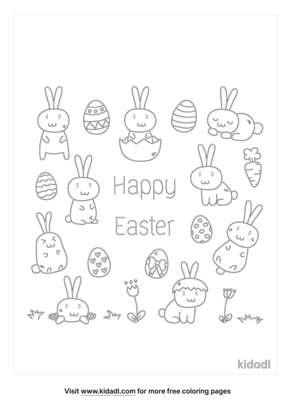Easter Doodle Coloring Page