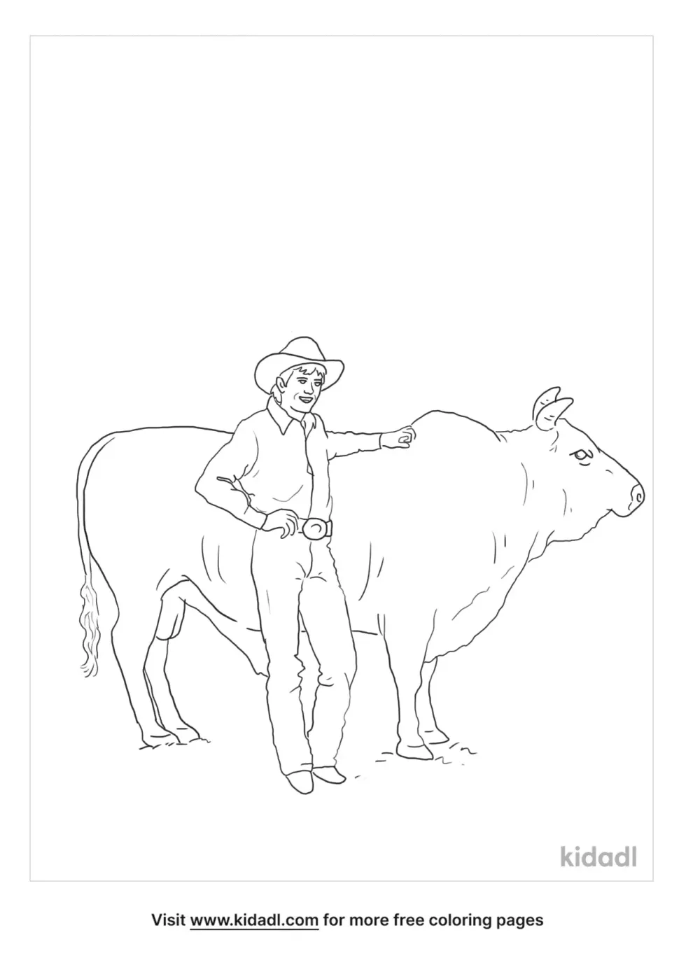 Lane Frost And Red Rock Coloring Page