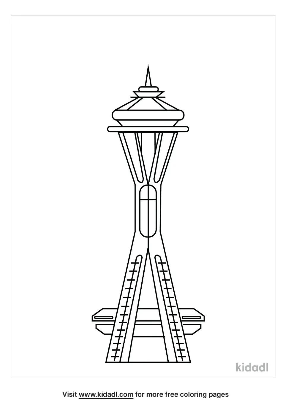 Space Needle Coloring Page