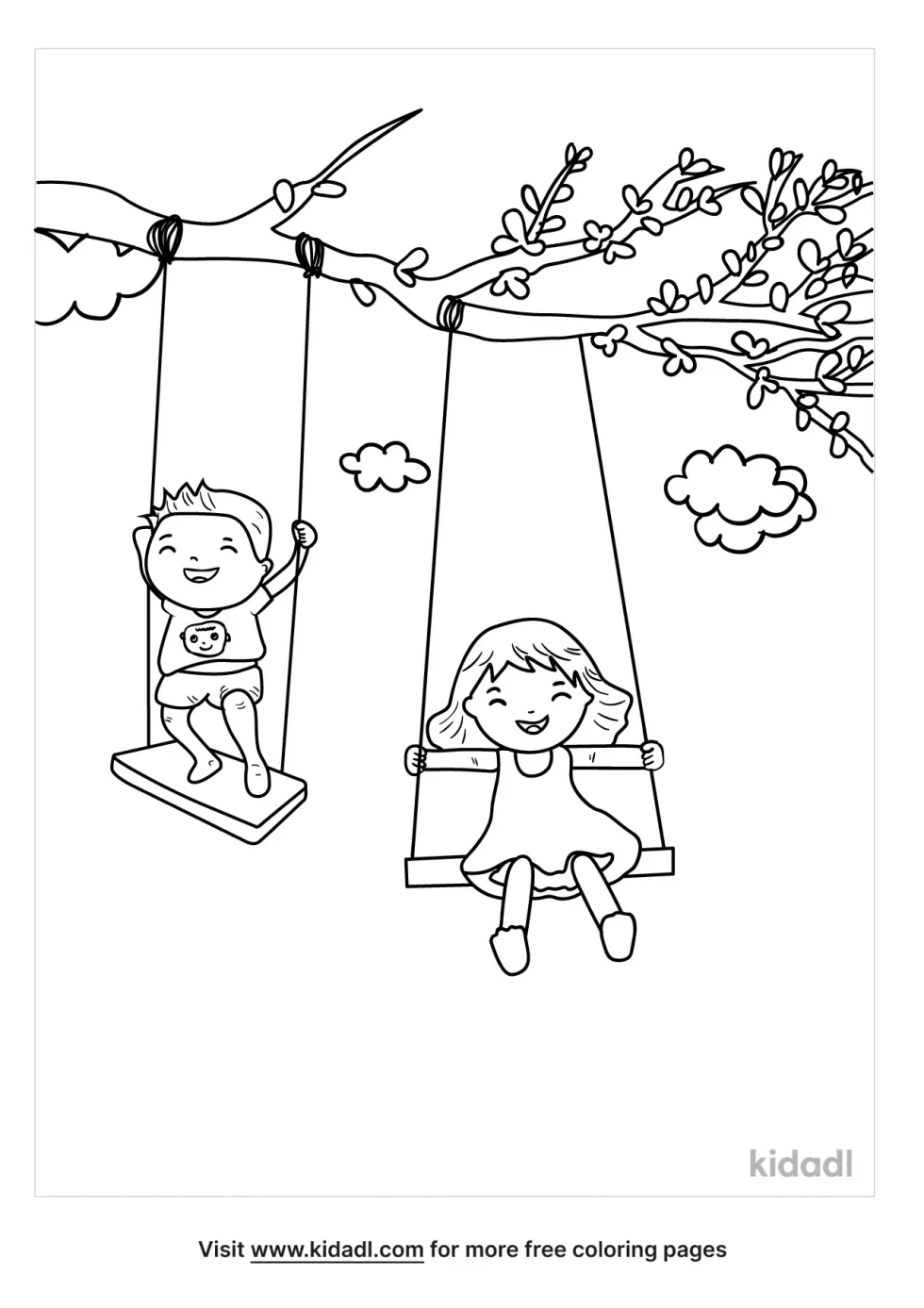 Boy And Girl On A Swing