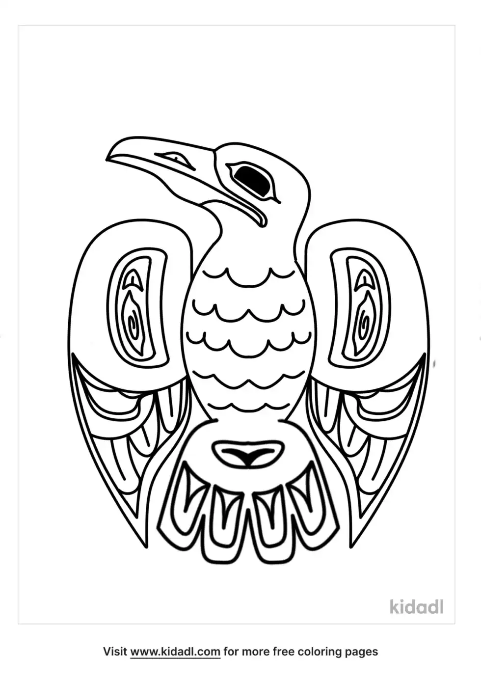 Haida Raven Art Coloring Page