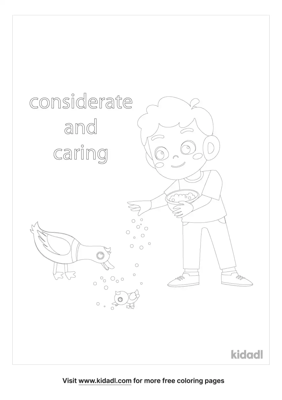Considerate And Caring Coloring Page