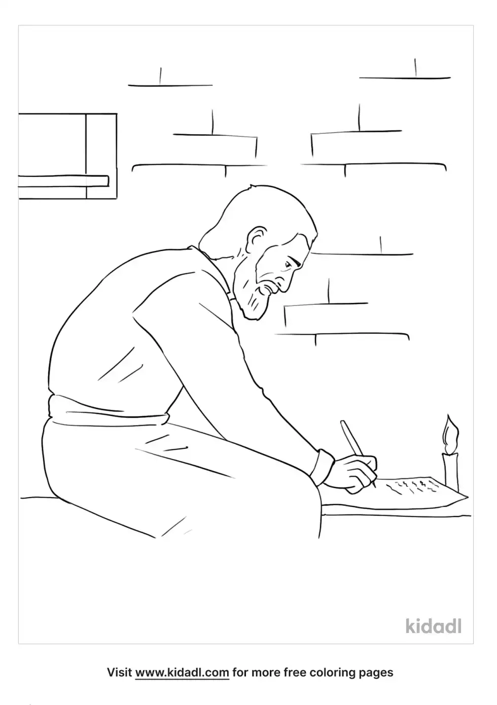 Paul Writing From Athens Coloring Page