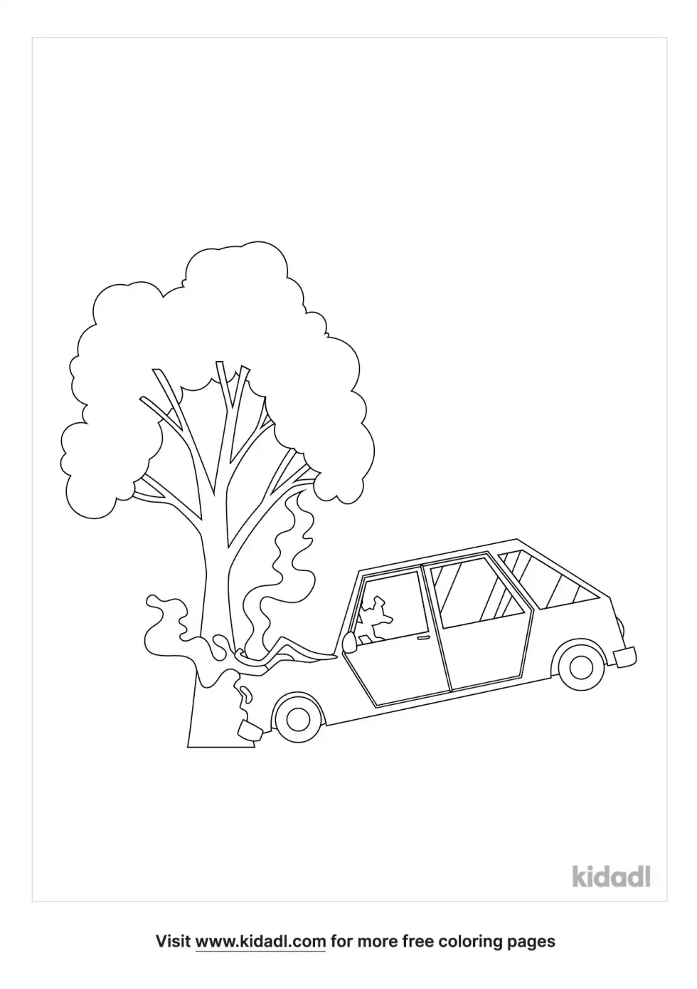 Crushed Cars Coloring Page