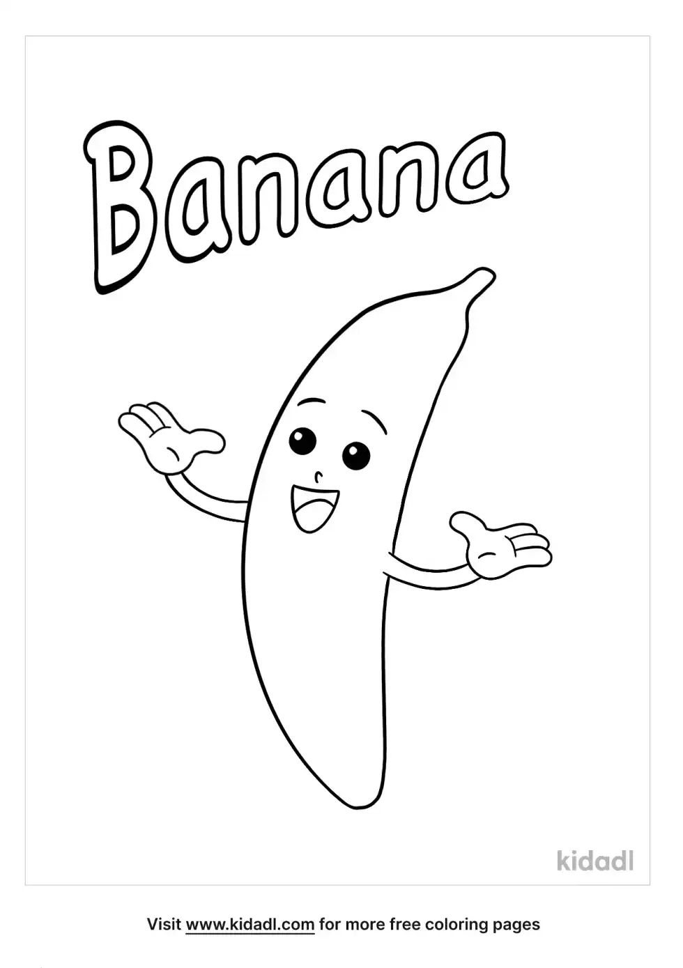 Banana Cartoon Coloring Page