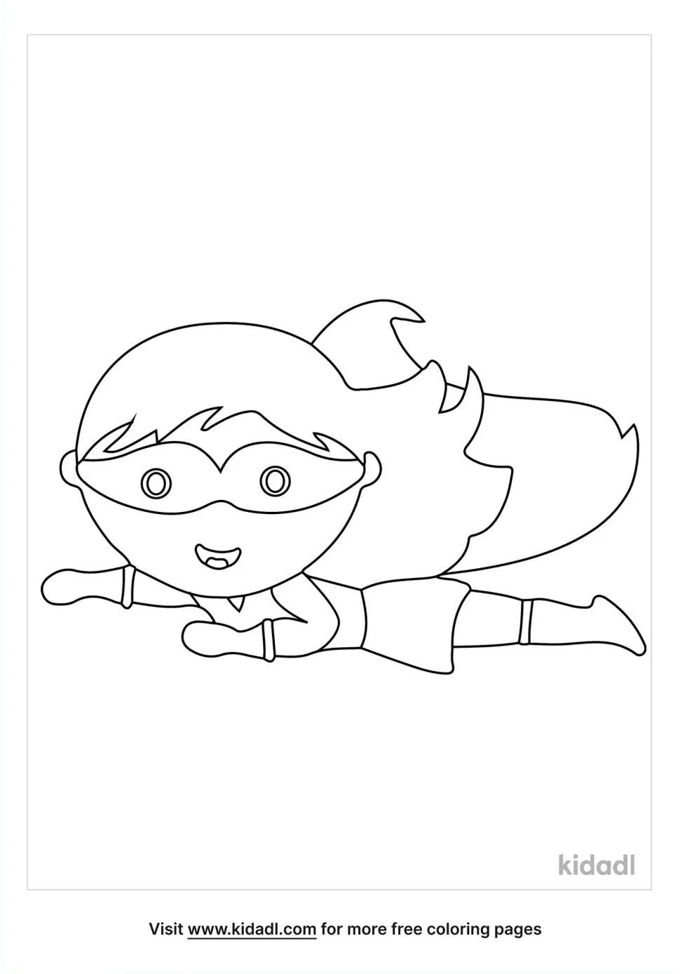 Girl Flying Coloring Page