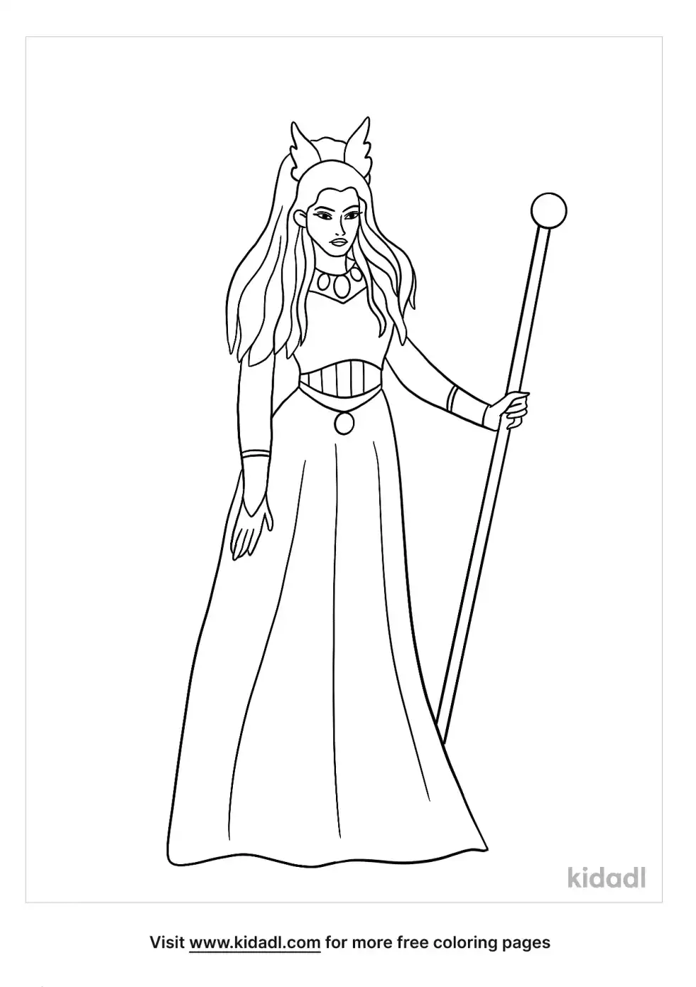 Asatru Goddess Coloring Page