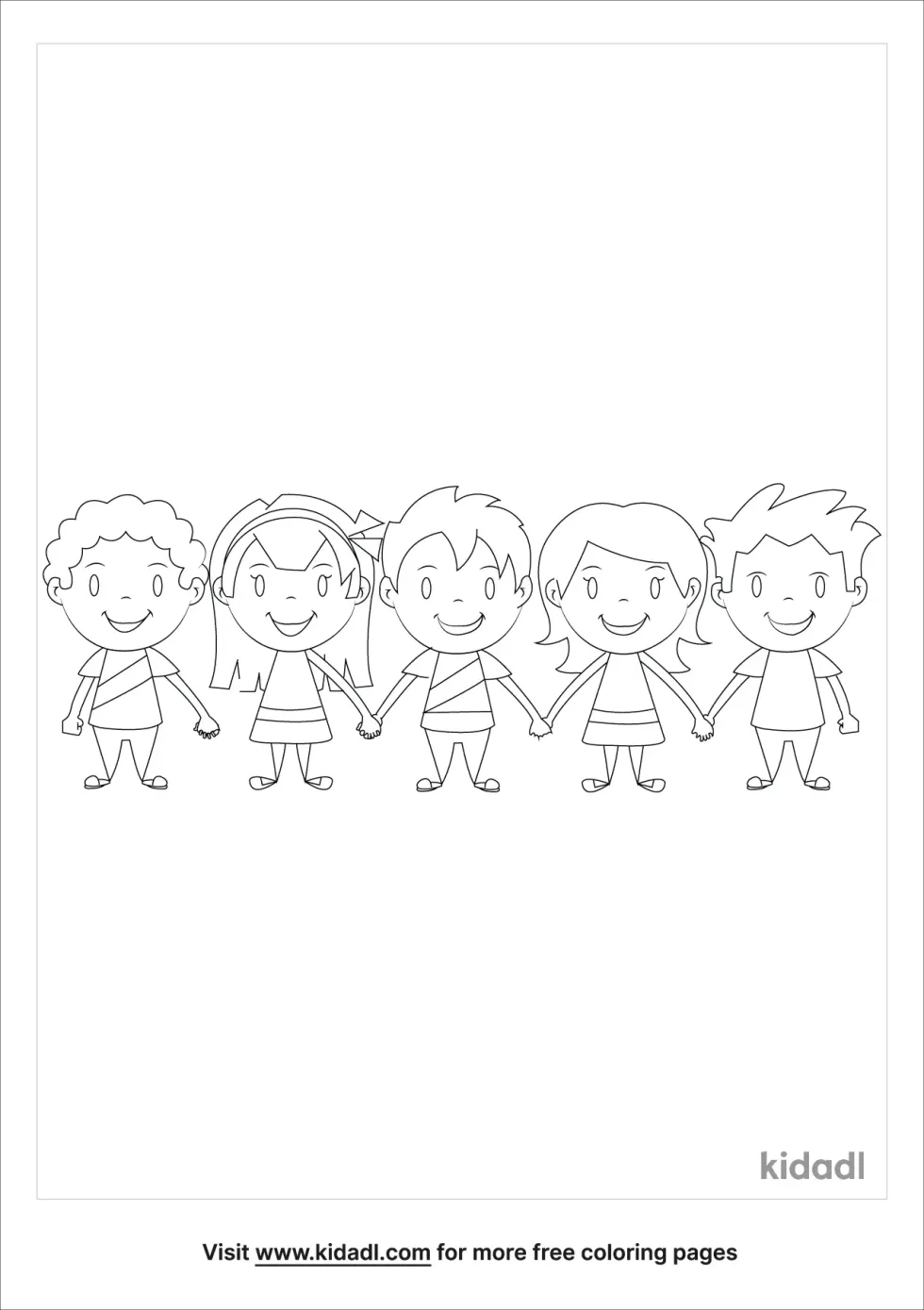 Five Friends Coloring Page