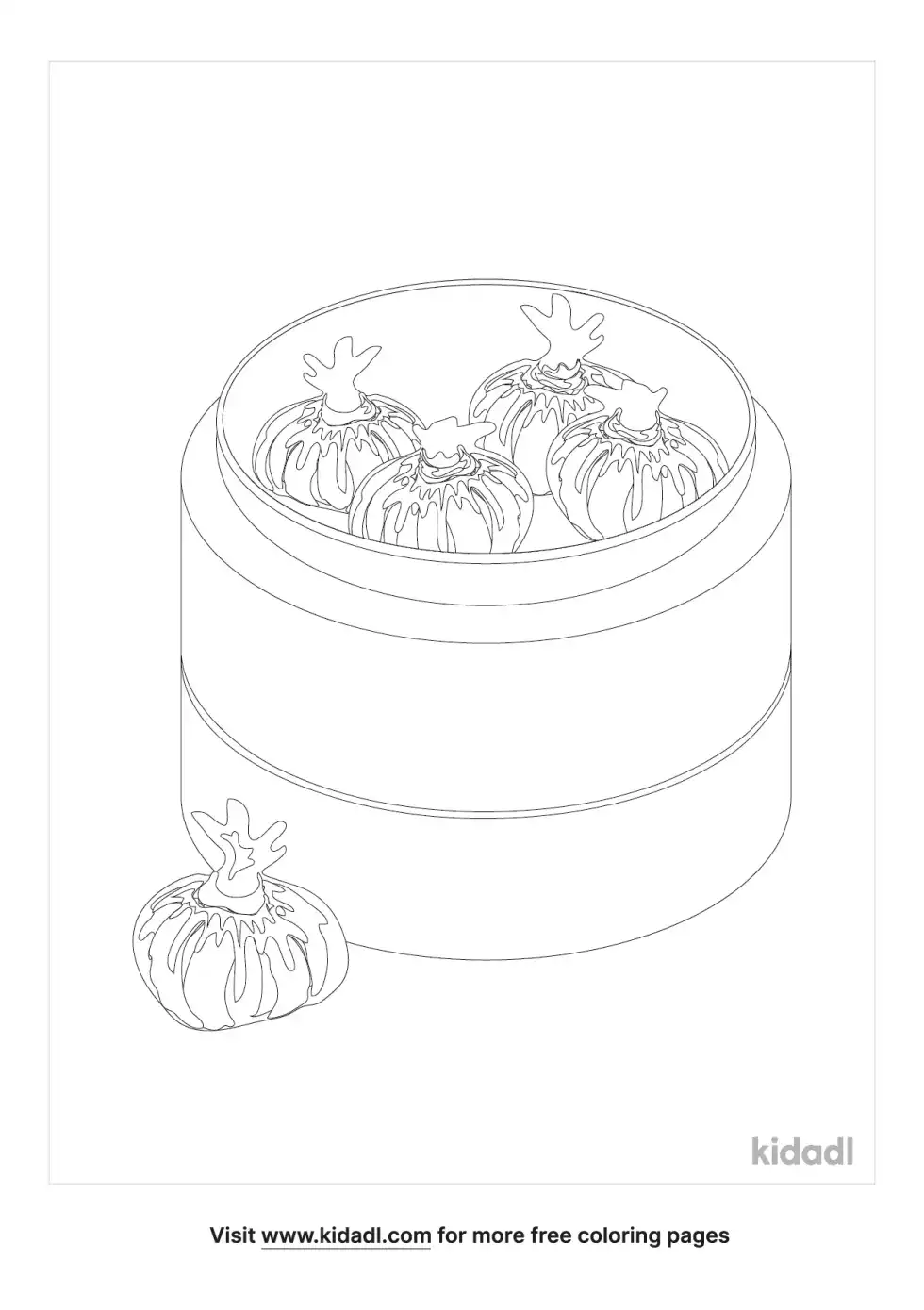Chinese Dumplings Coloring Page