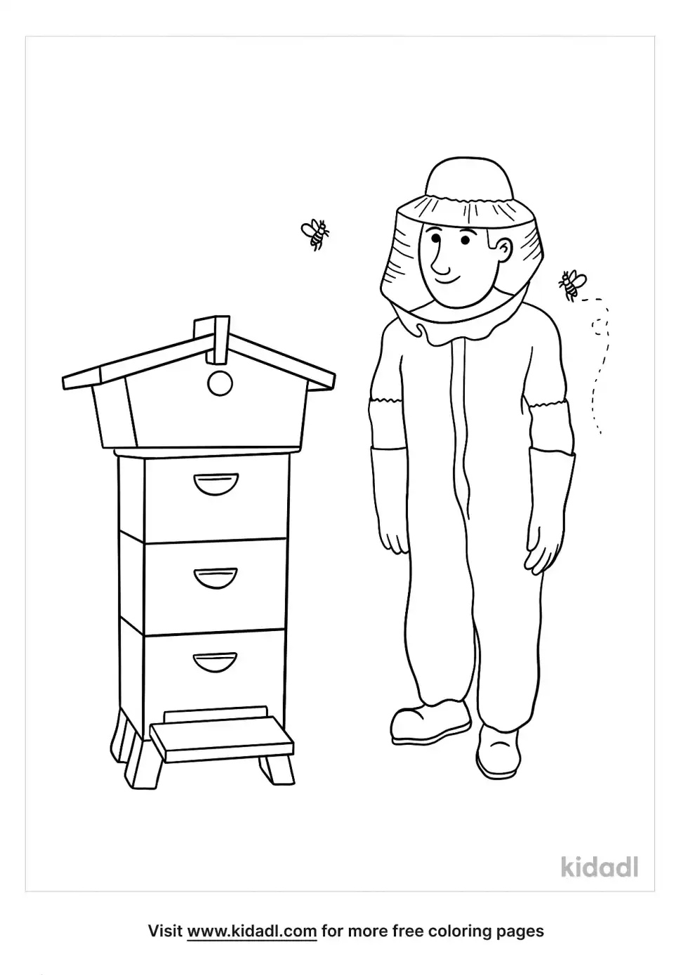 Beekeeper Coloring Page