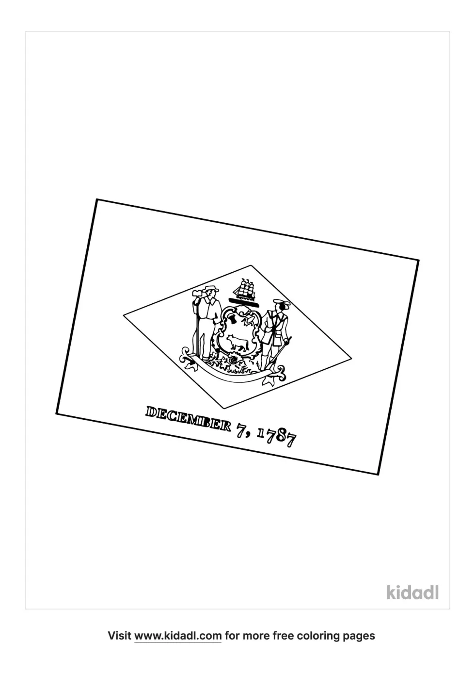 Delaware State Flag Coloring Page