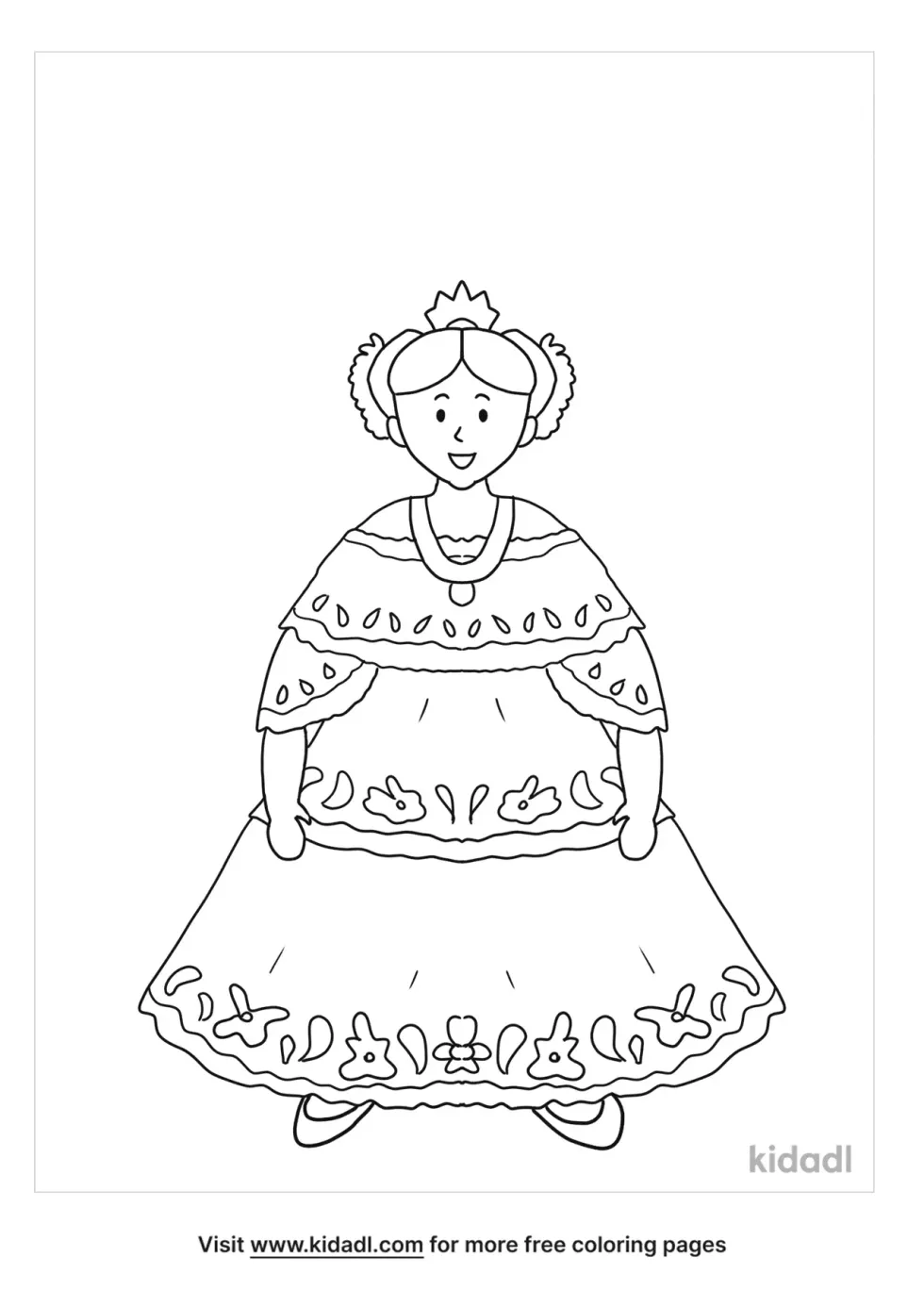 Pollera Coloring Page | Kidadl