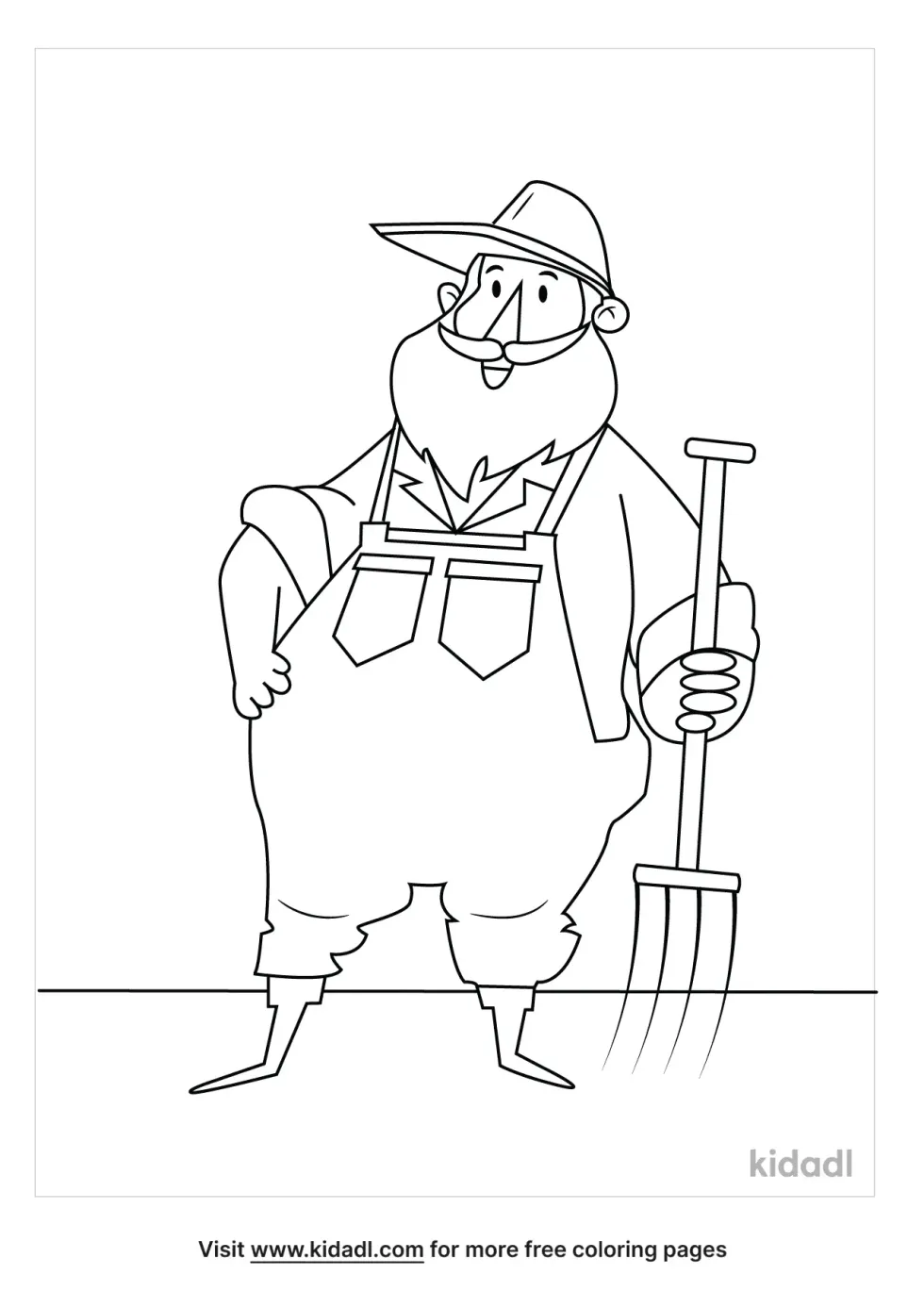 Funny Farmer Coloring Page
