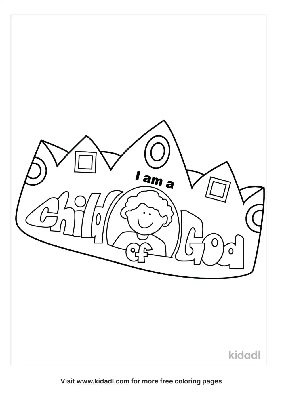 LDS I Am A Child Of God Crown Coloring Page