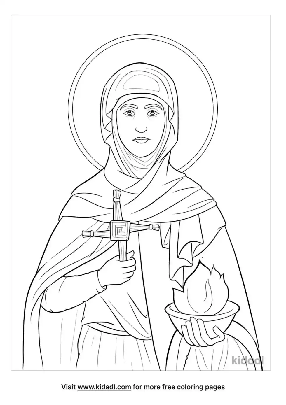 St. Brigid Of Ireland Coloring Page