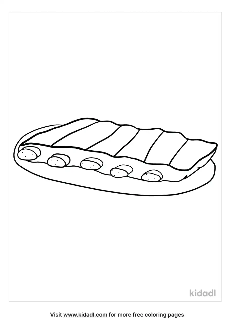 Rack Of Ribs Coloring Page