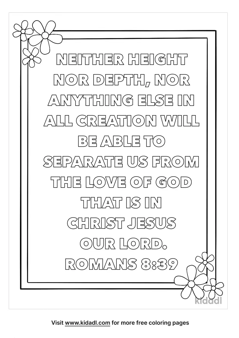 Romans 8:39 Coloring Page